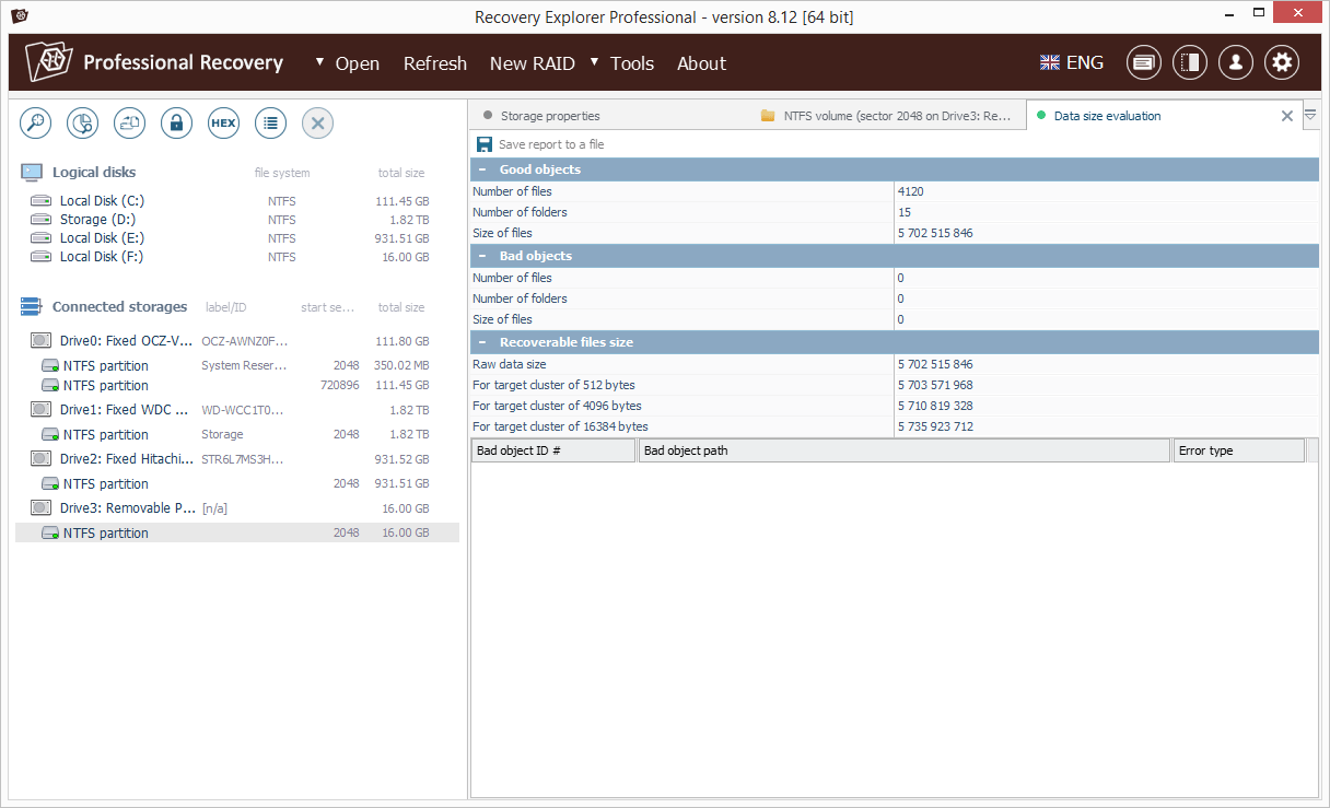 Recovery Explorer Professional - Linux Screenshot