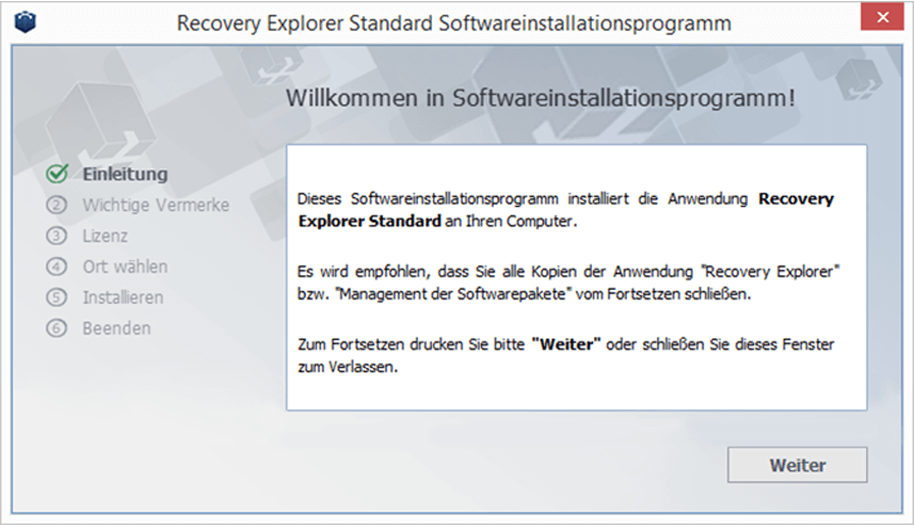 Recovery Explorer Standard Software Manager