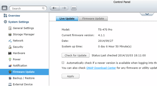 NAS Firmware-Update