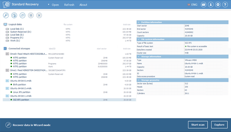 Data recovery from virtual disk