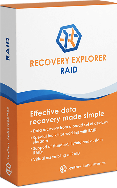Коробка прогами Recovery Explorer RAID